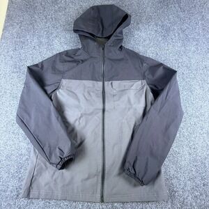 Nomad Windbreaker Jacket Mens Small Black Charcoal Ripstop Block Hooded Full Zip
